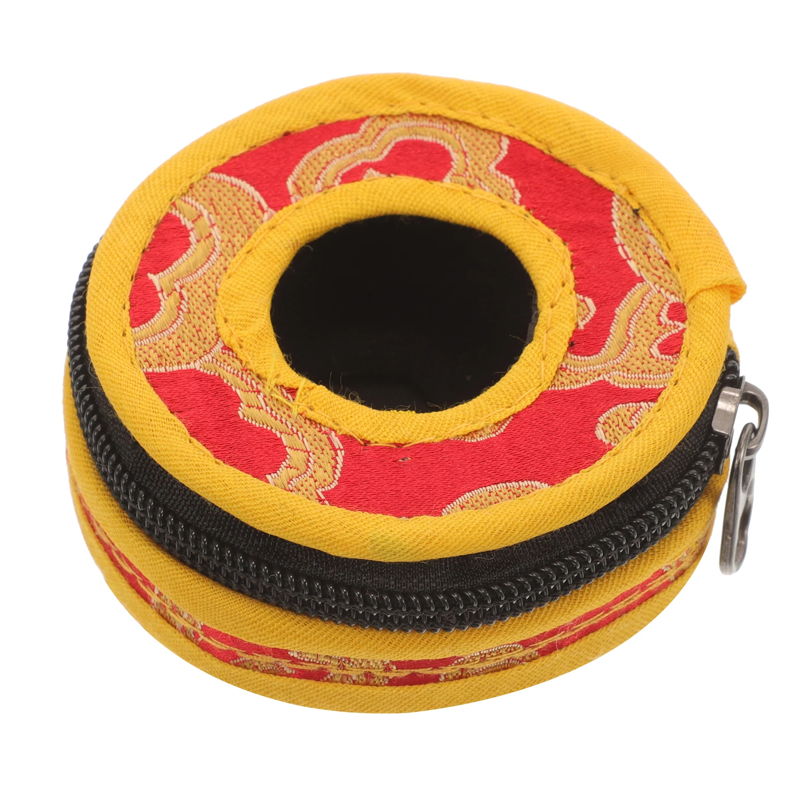 

Finger Cymbal Bell Bag 7 5cm Diameter Storage Cover Handmade Embroidery Auspicious Pattern Fine Workmanship Fabric Material