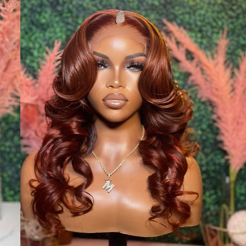 

Red Orange Blonde Body Wave 1X4 U Part Wig Real Human Hair Wig for Women V Part Wigs Brazilian Remy Hair Glueless Full Machine