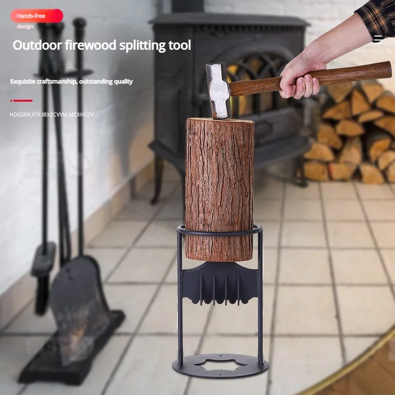 فاصل حطب منزلي مريح، رف تقسيم الحطب اليدوي، وجهاز تقسيم الحطب للتخييم في الهواء الطلق