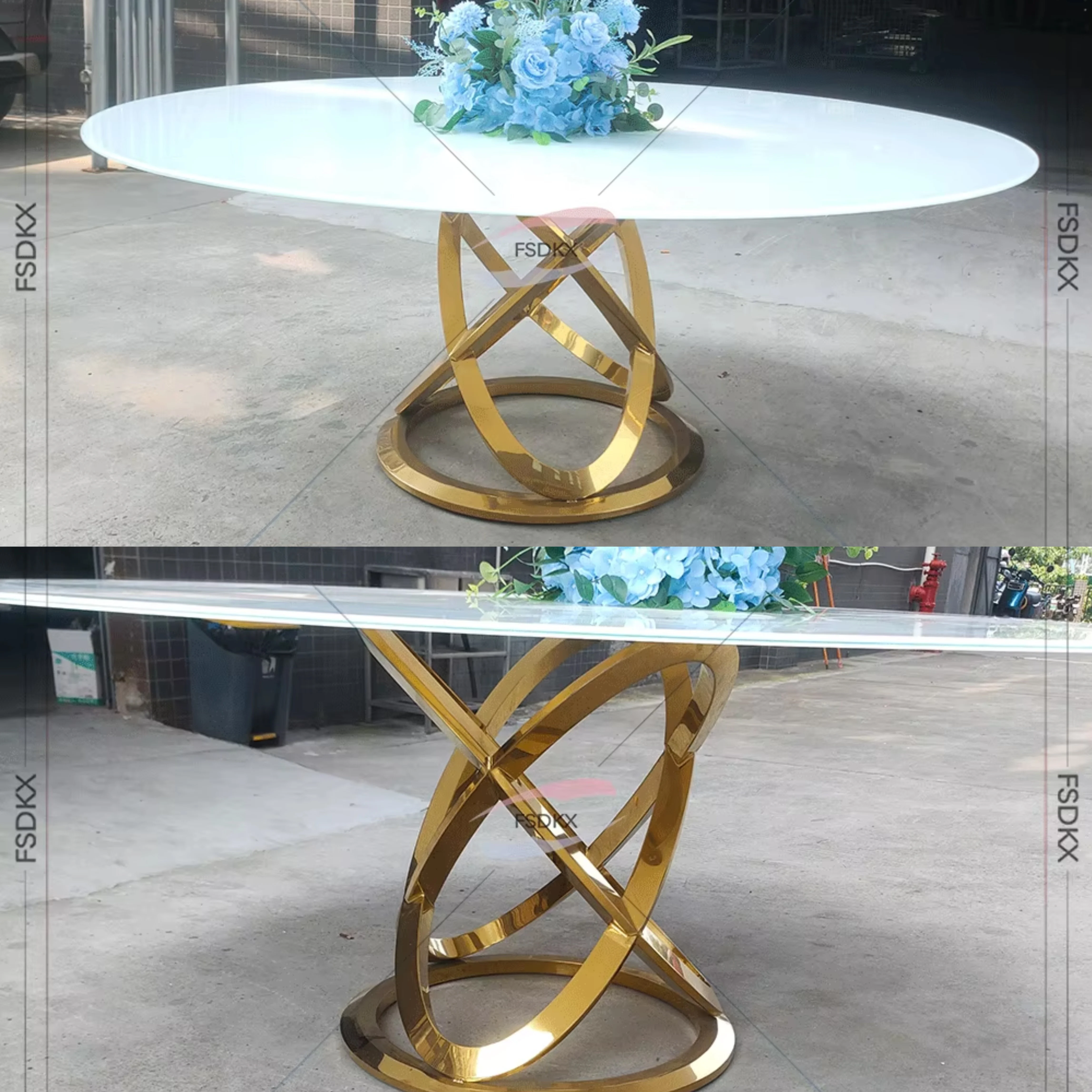 

ODM Custom Stainless Steel Small Round Table Centerpieces Furniture Round Table For Events Party Wedding