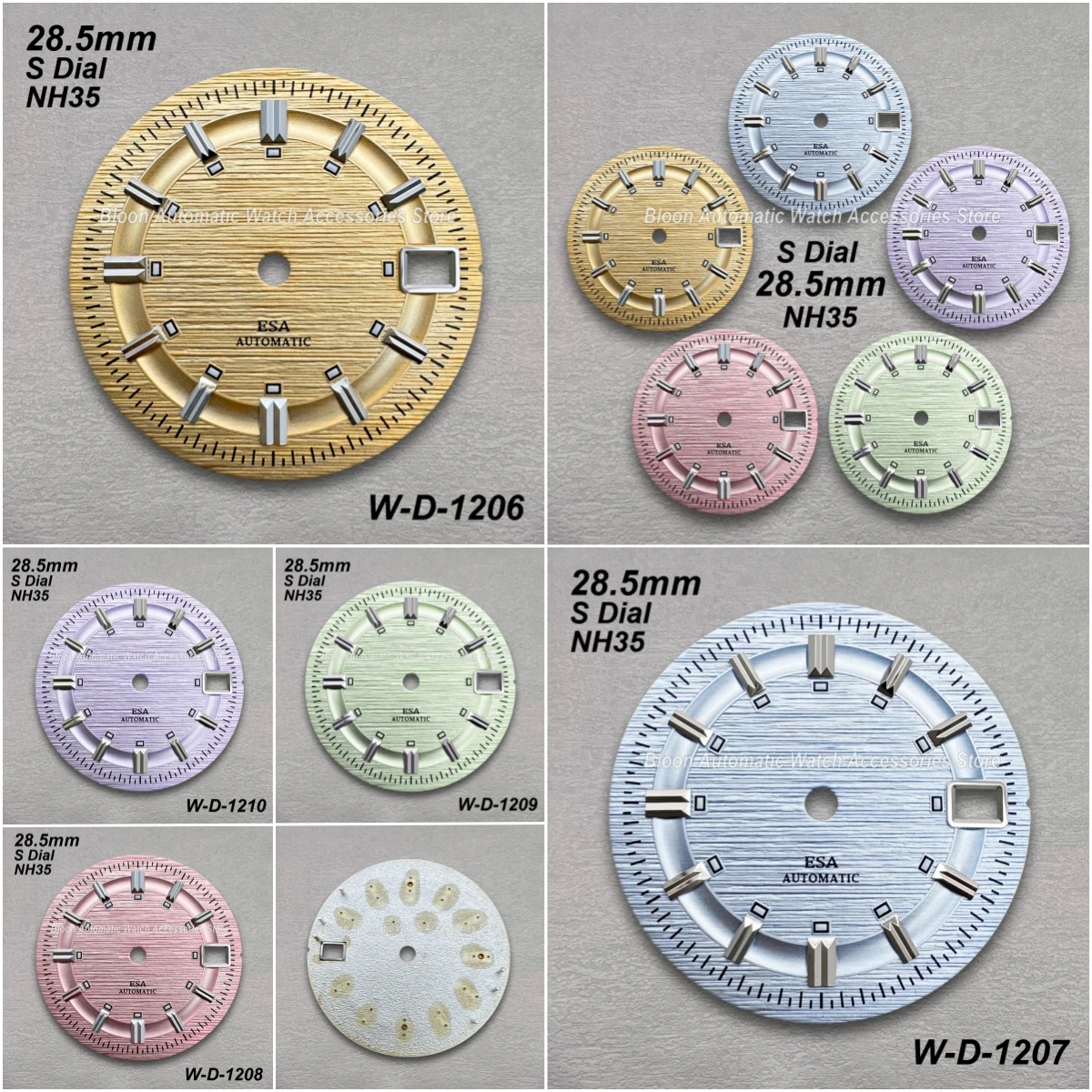 

28.5mm S Logo Stripe DIal Suitable For NH35/NH36 Automatic Movement Green Luminous High Quality Watch Modification Accessories