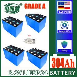 Duty free brand new Class A 304Ah LiFePO4 3.2V rechargeable battery suitable for DIY12V 24V electric vehicle RV solar system