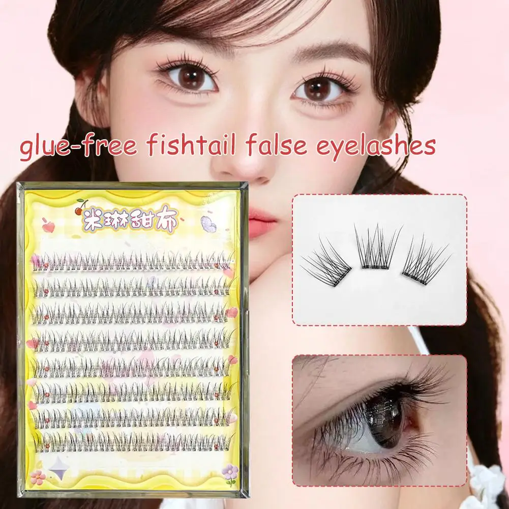 

Glue-free False Eyelashes Stem-free Fishtail Type Lazy-Friendly Natural Individual Extension Look Lashes Lashes Manga Segme X4U3