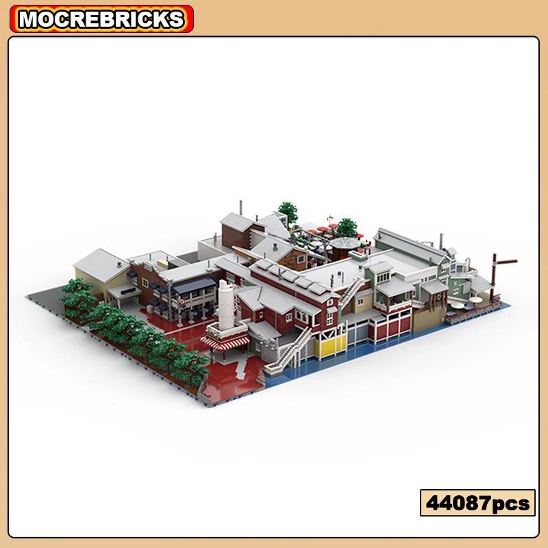 เมืองสถาปัตยกรรมสมัยใหม่ Pacific Pier ชุด Modular Building Block ประกอบอิฐของเล่นเด็กคริสต์มาสของขวัญ