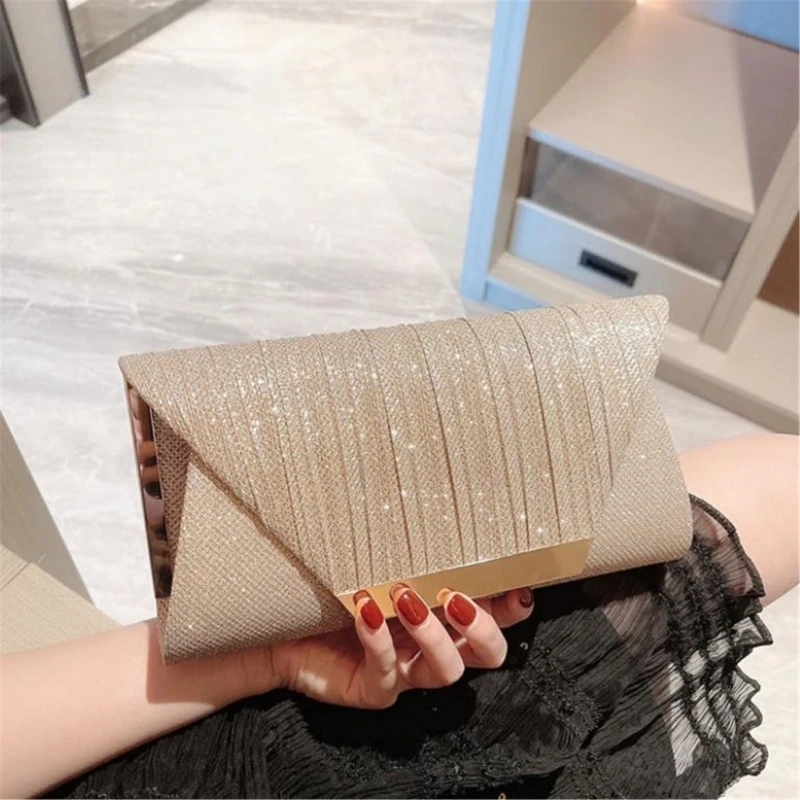 Stylish Clutch Purse for Women Girls Glitter Crossbody Bag All-match Evening Bag