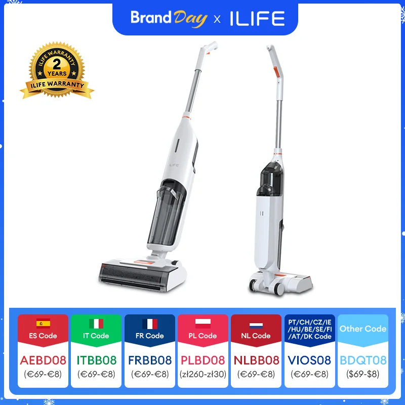 ILIFE W90 – vadrouille intelligente sans fil, humide et sec, aspiration 5500Pa, autonettoyante de 1 Min, grand réservoir d'eau double
