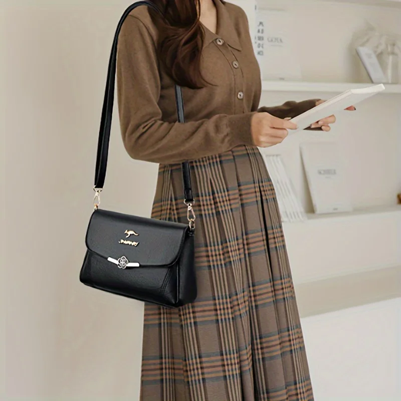 

Сумка через плечо большой вместимости с откидным верхом, украшенная буквами, модные женские кожаные сумки через плечо, подходят для поездок на работу