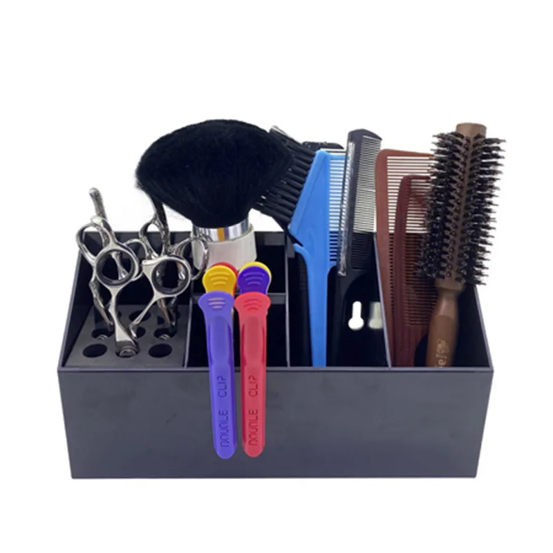 Hairdressing Tool Storage Box Scissors Comb Rack Hairdressing Styling Tools Box Barber Shop Storage Holder Cosmetic Organizer