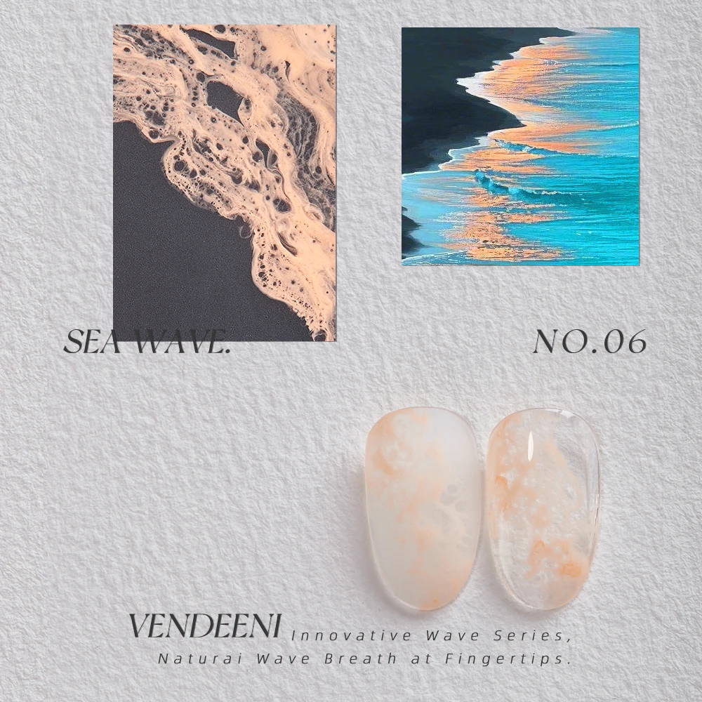 Vendeeni 10 Farben/Set Sea Wave Blooming Gel Nagellack TPO HEMA FREI UV Soak Off Gel Lack Marmor Spitze Nagelkunst Blossom Gel – Detail 14