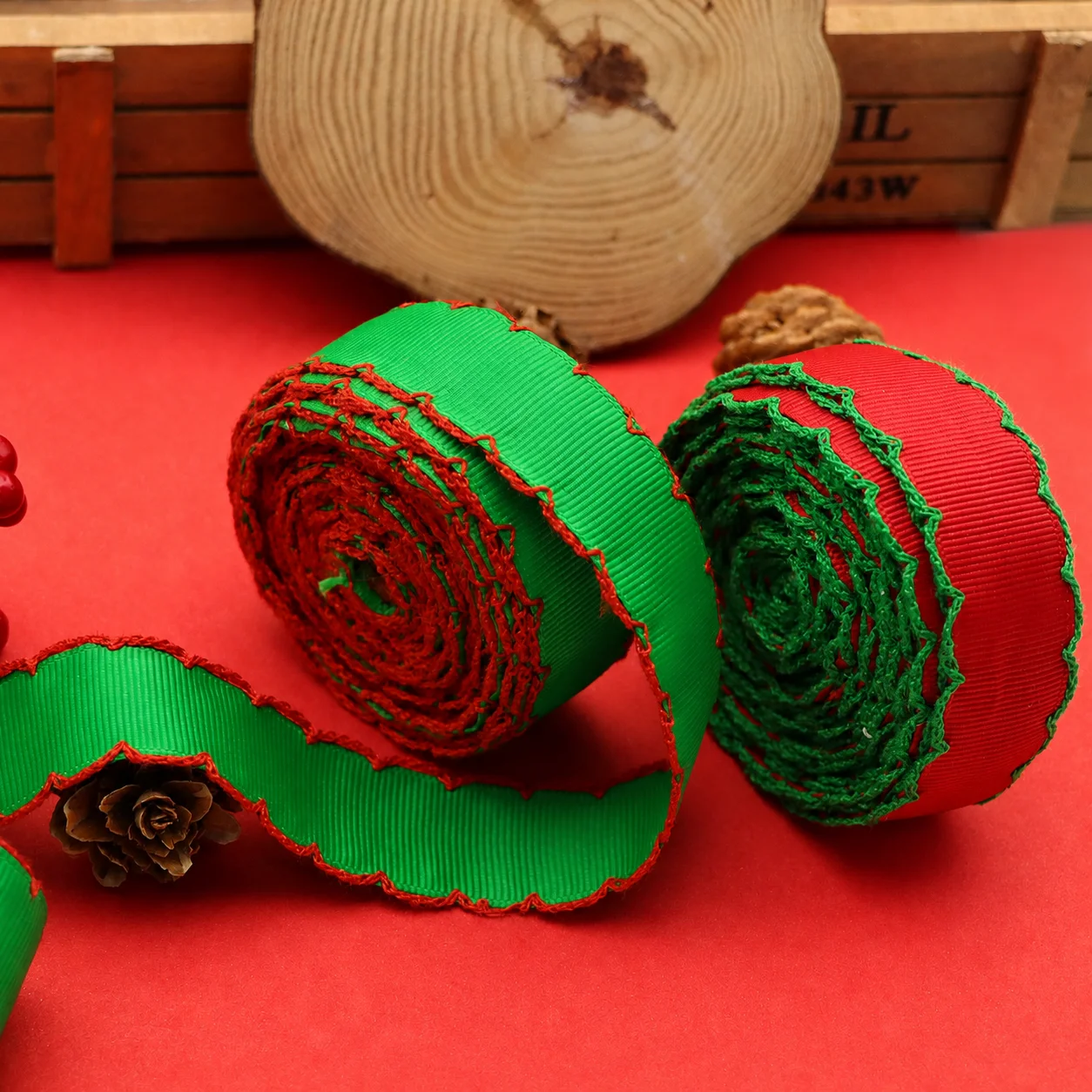 Bow Making Ribbon Contrast Stitched Hair Accessory Ribbon Stitched Edge Ribbon Festive For Headbands Handmade Bows Hair Clips
