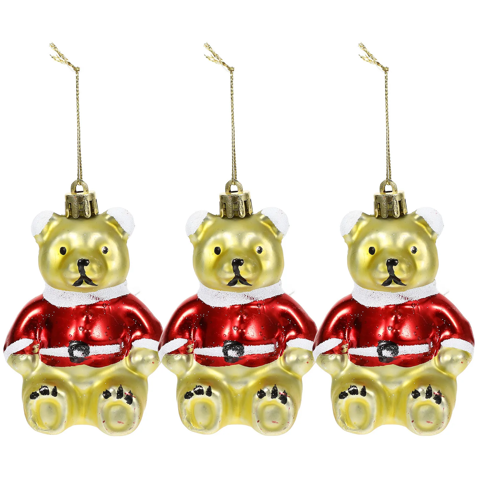 

3Pcs Christmas Bear Decorations Hanging Xmas Tree Pendant Cartoon Charm for Festive Home Christmas Decorations