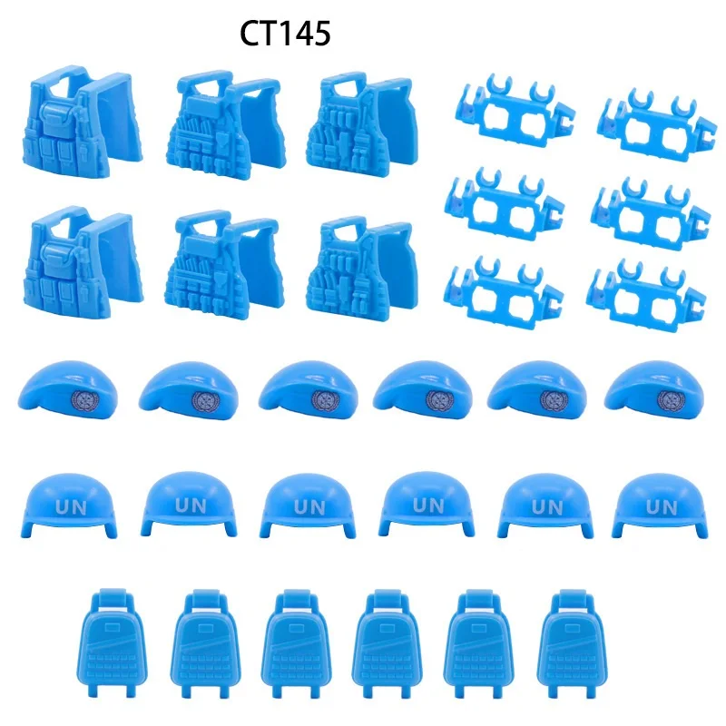 UN peacekeeping Forc Beret Bulletproof Vests Army Soldier MOC Mini Military Figures Accessories Building Block Brick Boys Toys