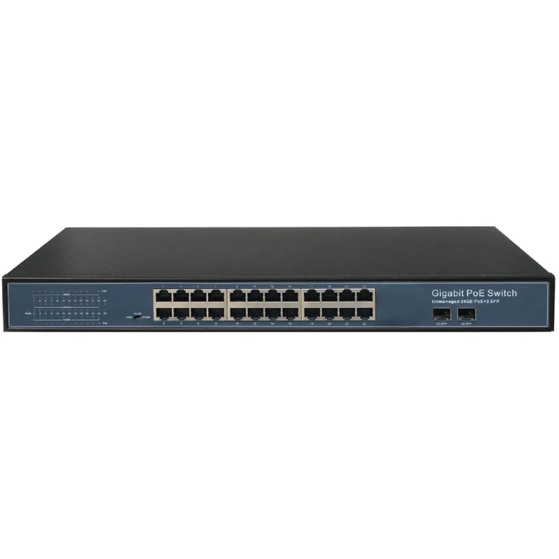 PoE Port Ethernet Switch 24ch 10/100/1000Mbps Gigabit poe switch AC Power Supply PoE Switch