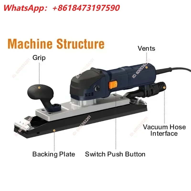 70×400mm Dust‑Free Random Orbital Sander 220V, Eccentric Brush Industrial Sander for Wood Automotive Processing