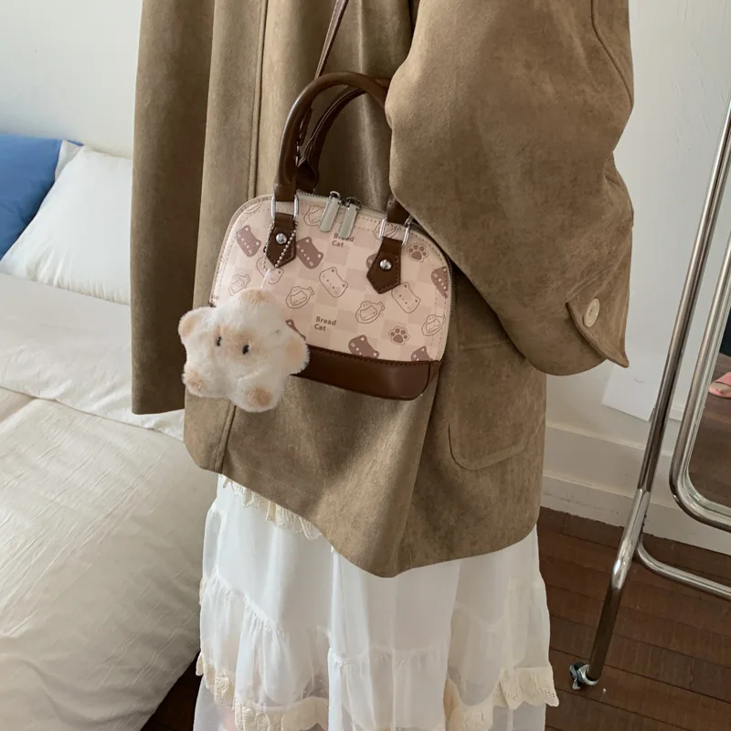 

Women's Color-Block Shell Bag - Versatile Stylish Design for Handheld, One-Shoulder & Crossbody, Casual Chic Vibe