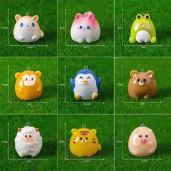 6pcs Kawaii 3D Hamster Frog Sheep Animal Charms Resin Cute Tiger Cat Dog Earring Keychain Pendant Jewelry Diy Make