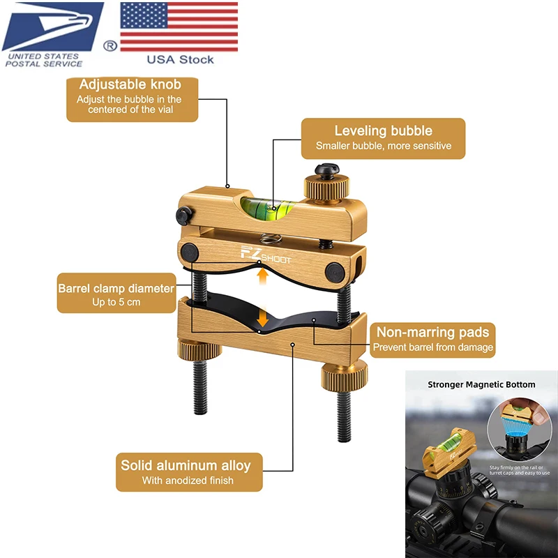 

EZshoot Scope Leveling Kit Reference Level Mounting with High-Precision Barrel Clamp Bubble Leveling System With Magnetic Bottom