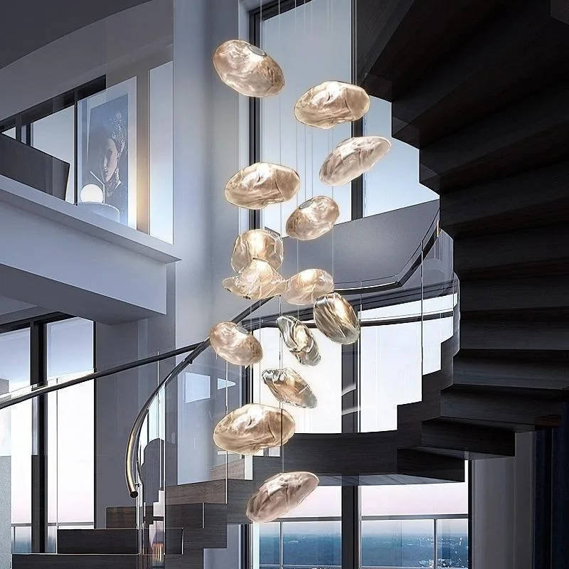 

Nordic Minimalist Glass Ceiling Pendant Lights Foyer Bar Staircase Clothing Store Restaurant Villa Hanging Chandelier Decoration