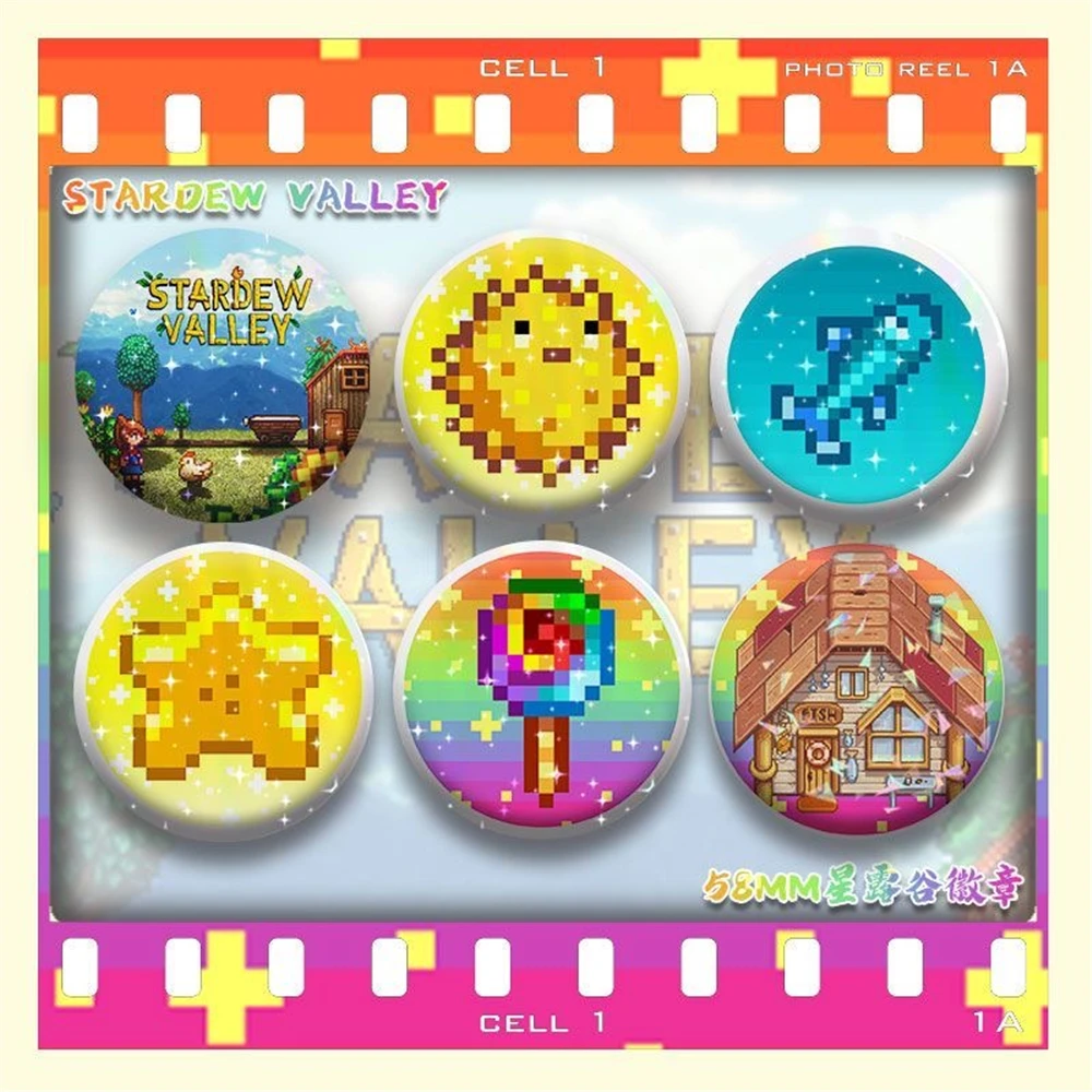 58mm Game Stardew Valley kawaii culture Cosplay COSTUME Badge Pin SPTE Tinplate Brooch﻿ Prop Gilf