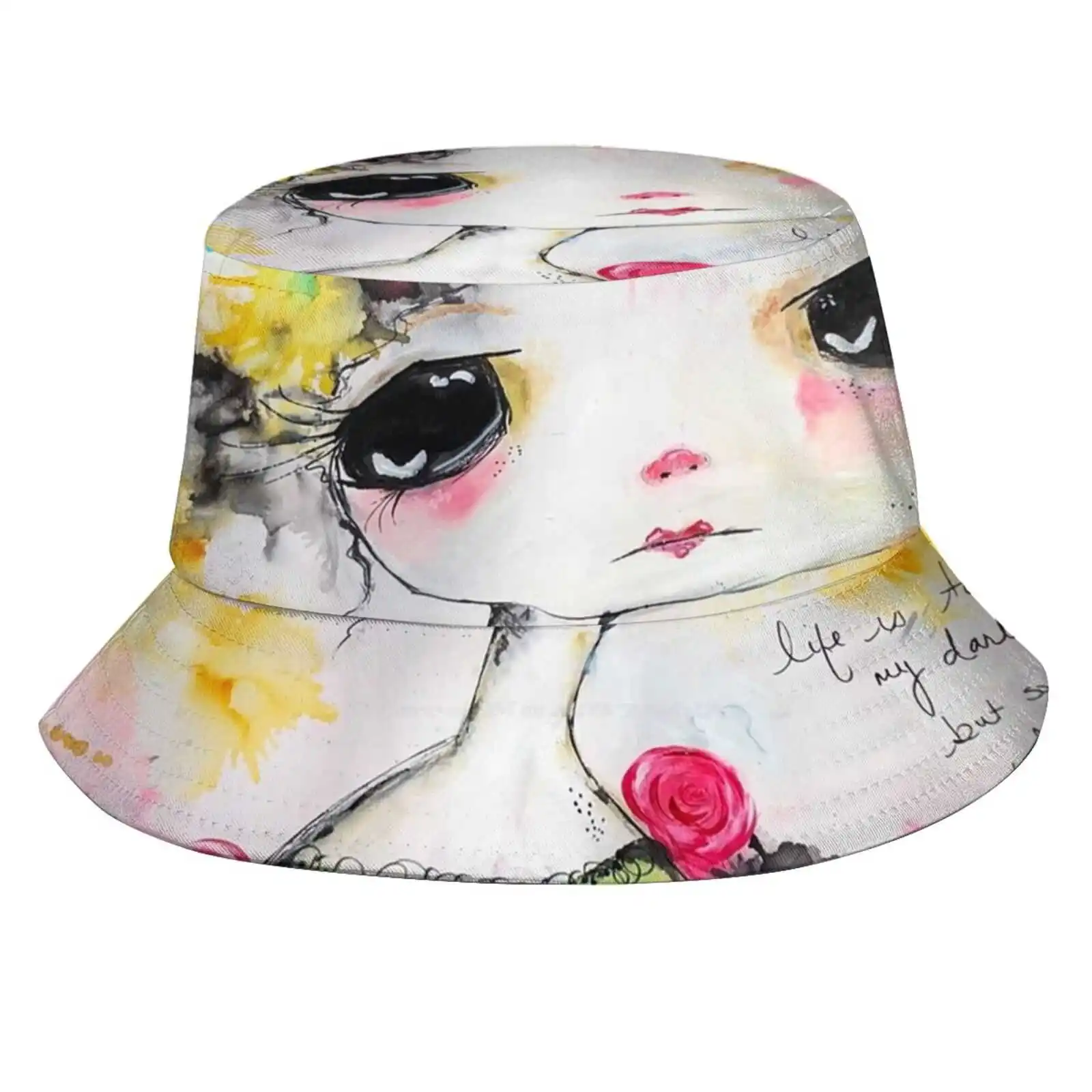 Isabella Unisex Fisherman Hats Bucket Hats Artist Girl Whimsical Flowers Floral Beauty