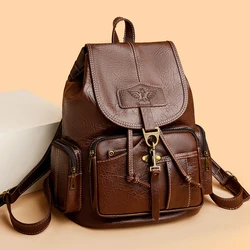Women's Backpack Leather School Bookbags for Girls Bagpack Large Capacity Designer Travel Rucksack Mochilas