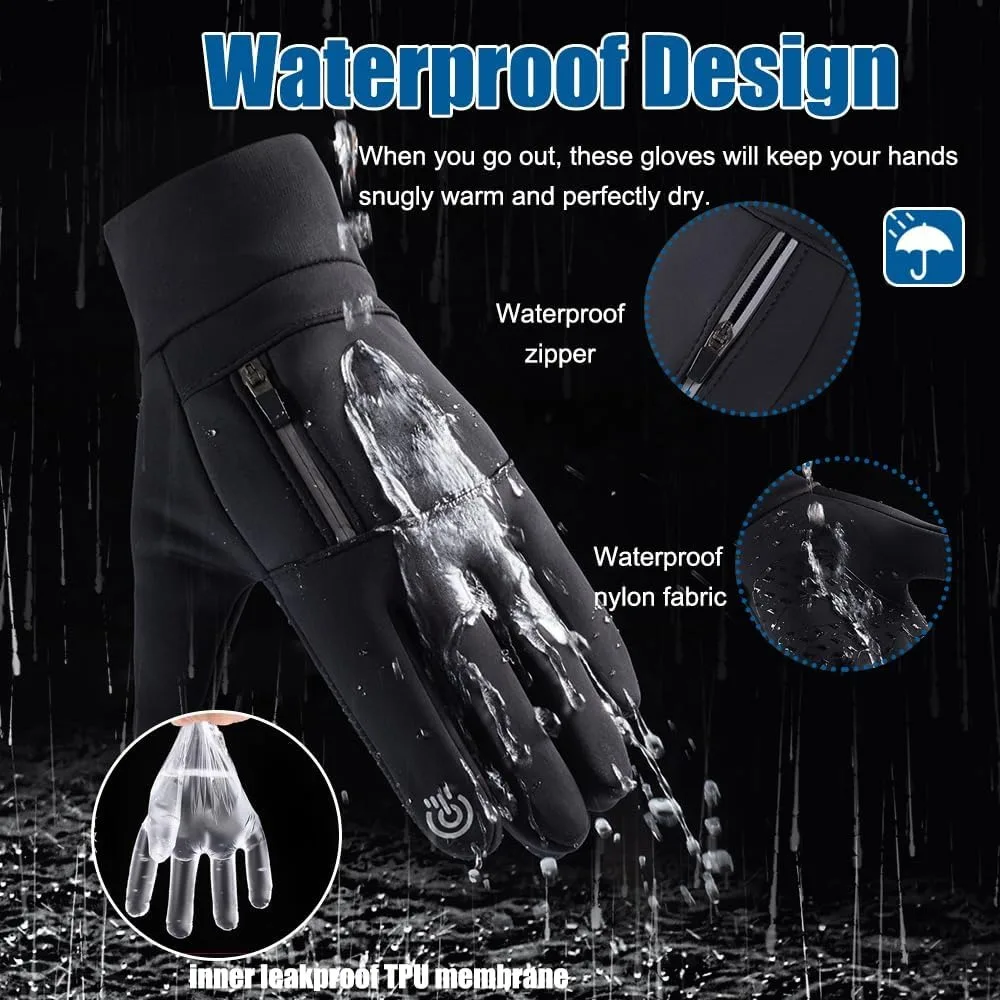 Winter Gloves for Men Women-Waterproof Thermal Glove for Cold Weather,Warm Gloves for Cycling,Snow,Touchscreen Finger