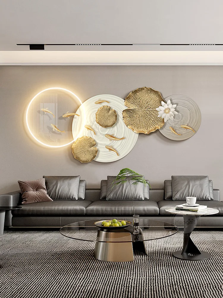 

Living room decoration painting, modern minimalism background, wall mounted painting, LED light painting, light mural painting