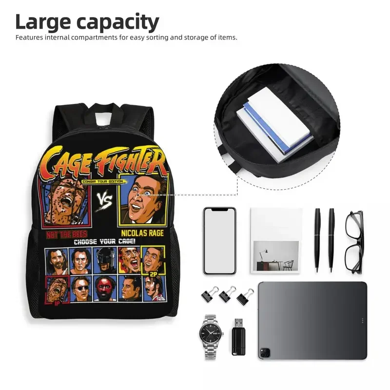 Saco Meme engraçado de Nicolas Cage, Mochila Laptop para Mulheres e Homens, Bookbag básica para a escola, Estudantes universitários