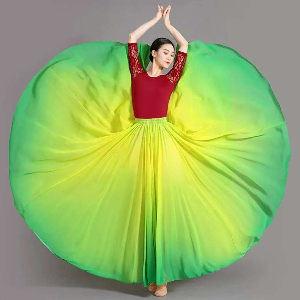 

Модная юбка для танцев с эффектом 720 градусов, ретро-стиль, пышная, с градиентом цвета, для вечеринок, классических танцев, женская