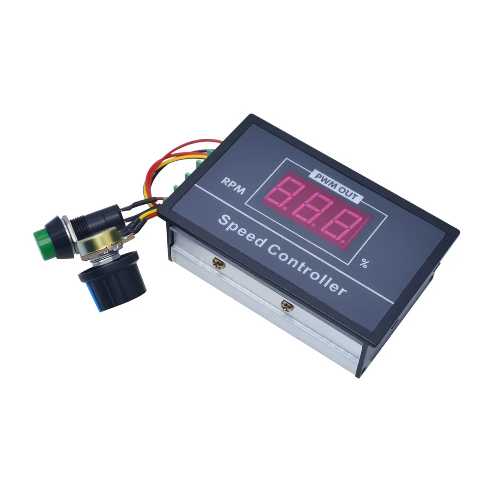 30A DC6V-60V 12V 24V 48V PWM Motor Speed Controller Digital LED Display 0~100% adjustable 15KHZ With potentiometer switch