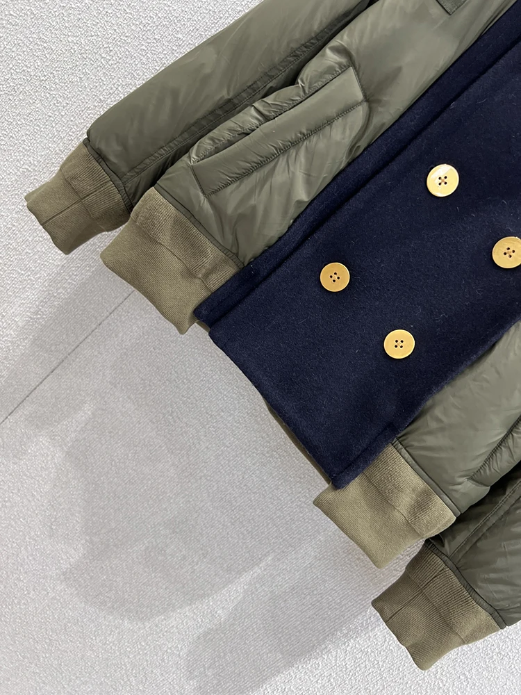 SVORYXIU الخريف الشتاء نمط جديد اليومية عادية صف مزدوج مشبك الربط أسفل سترة المرأة موضة خمر الدافئة أسفل سترة