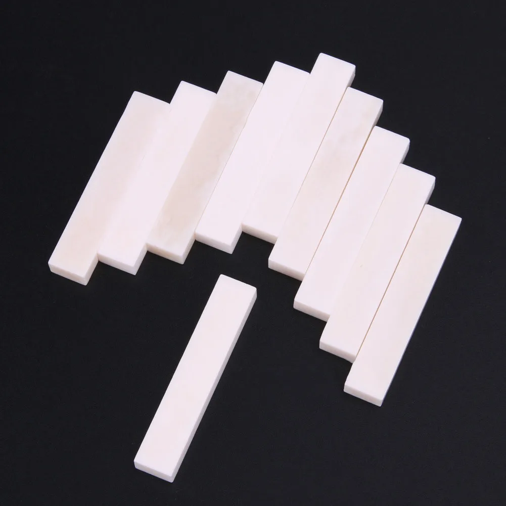 Blank Bone Nut Guitar Nut Set 2.04*0.37*0.23inch Bass Buffalo Bone DIY Kit Luthier Saddle Bridge Parts Stringed Instrument
