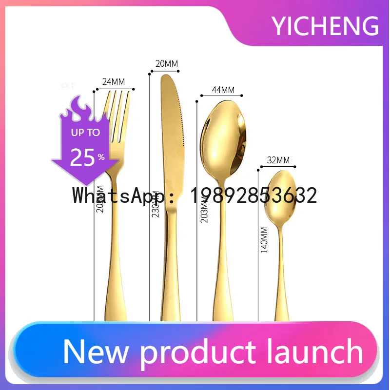 

Zz stainless steel western dinnerware set, 24-piece cutlery set, steak knife, fork, spoon, 4-piece main course set