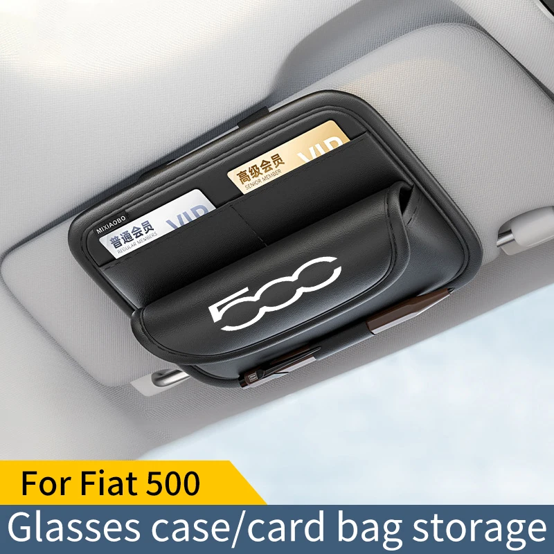 For Fiat 500 500C 500X Car Sunshade Multifunctional Storage Bag Car Glasses Clip Card Bag Ticket Receipt Storage Bag