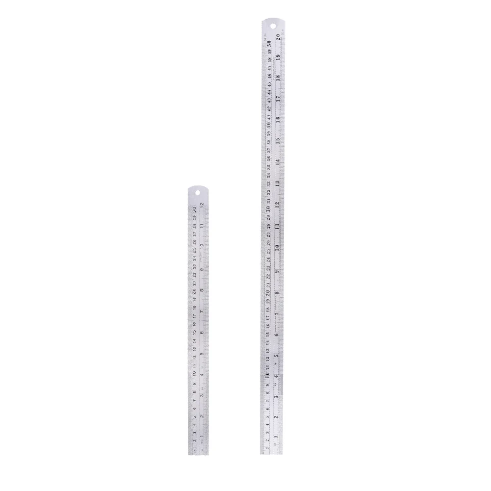 300mm/500mm Stainless Steel Ruler Metric Ruler with Inches and Centimeters Metal Straight Edge E/M Machinist Engineer Ruler/Rule