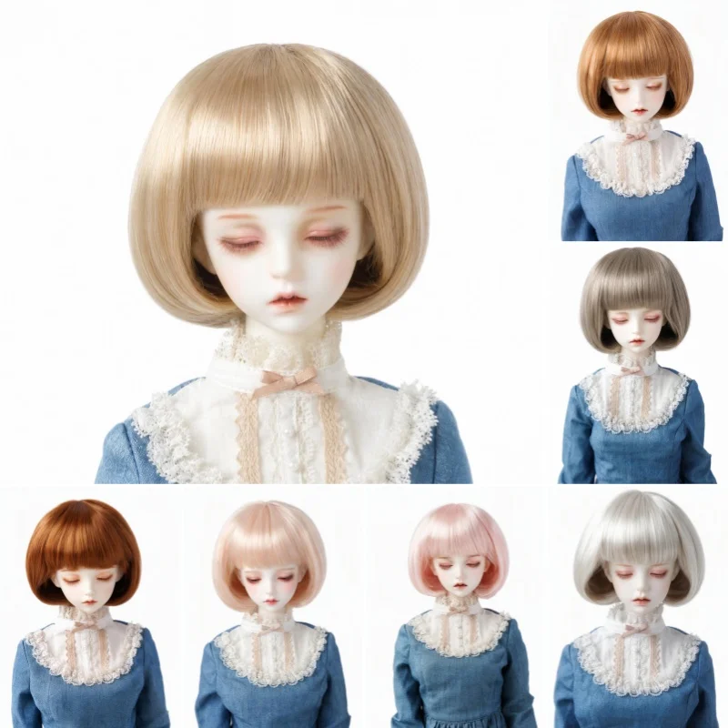 JD478 Short C-Curls Bobo Doll Wig Synthetic Mohair 1/8 1/6 1/4 1/3 BJD Hair for OB11 YOSD MSD SD DOD Pullip Blythes