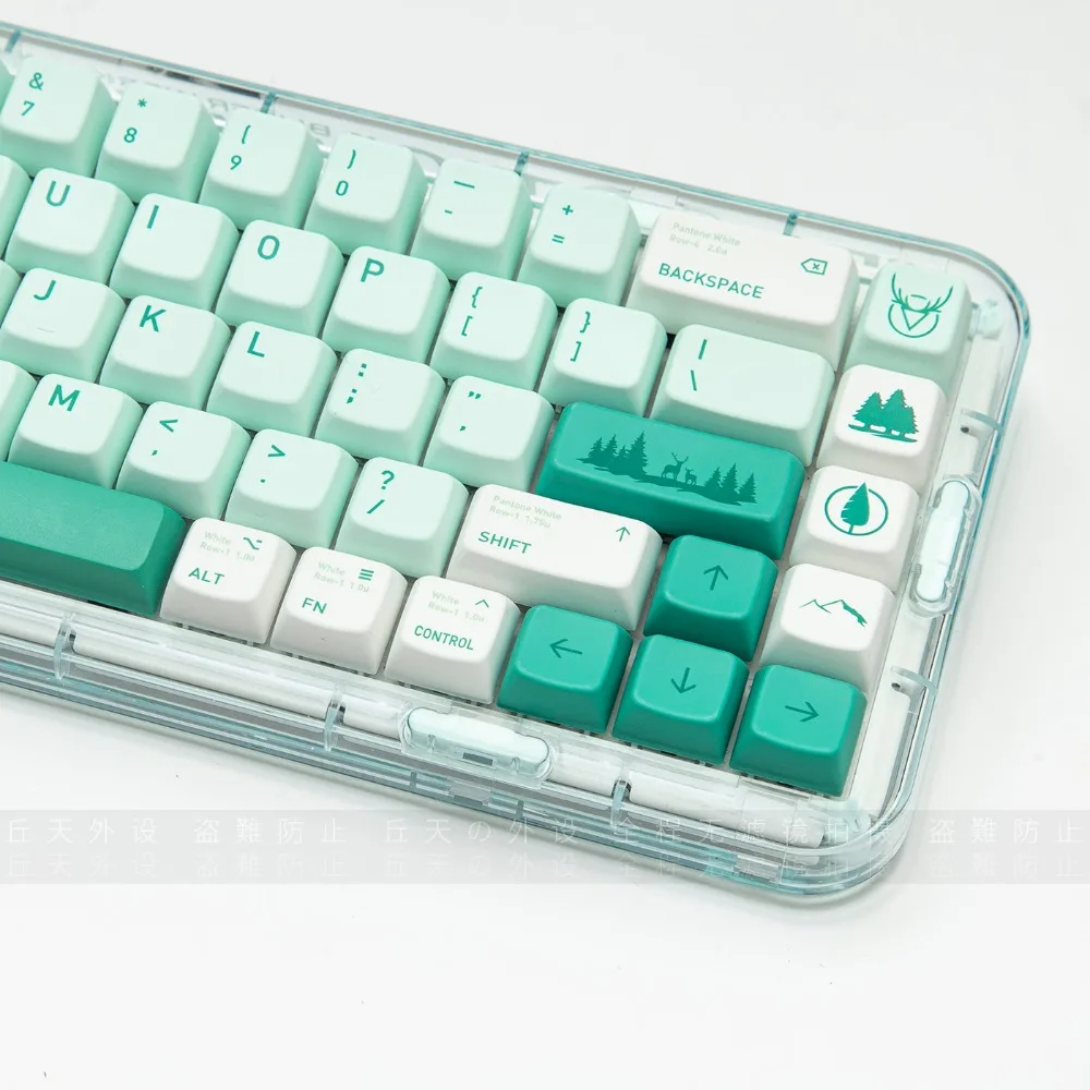 Forests Theme Keycaps 135 Keys PBT Transparent MDA Profile Thermal Sublimation Custom Keycap for Gaming Mechanical Keyboard Gift