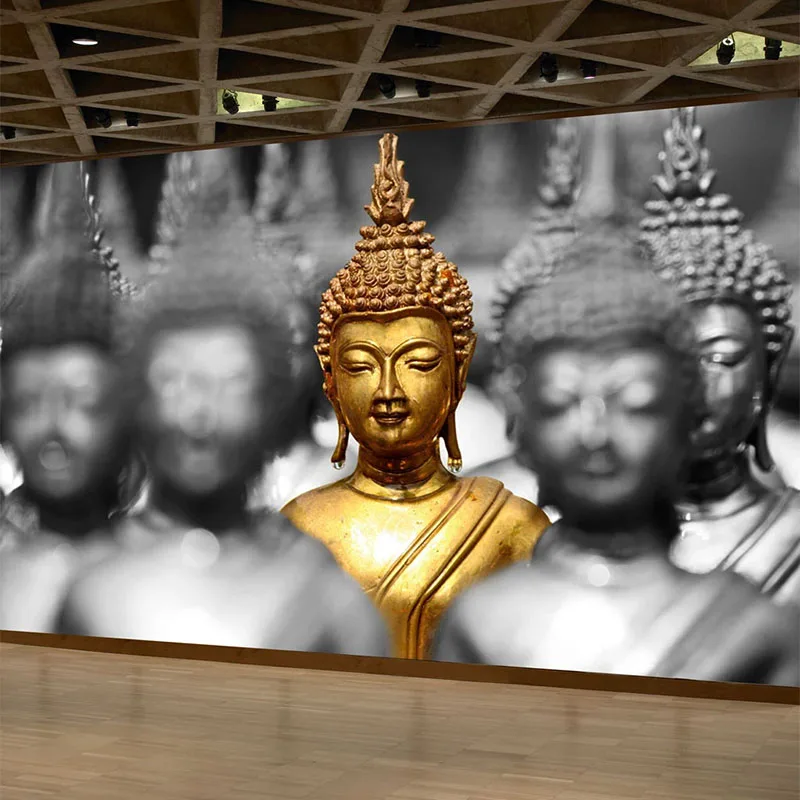 

Индивидуальные обои-фрески HD с изображением Будды для гостиной, кабинета, тематического отеля, декора фоновой стены, 3D-обои Papel De Parede