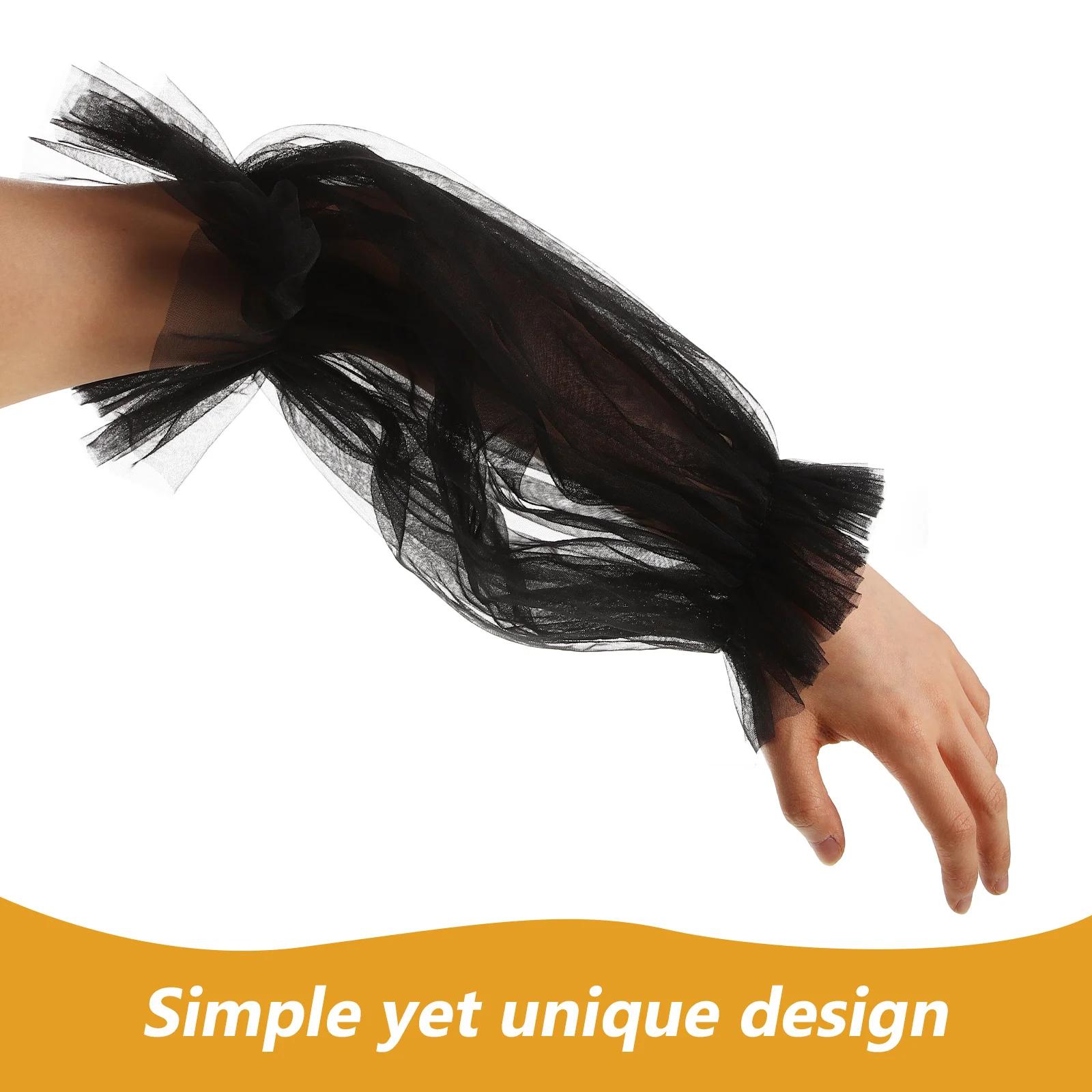 

1Pair Bridal Black Lace Sleeves Wedding Dress Arm Sleeves Elegant Mesh Long Gloves Wedding Costume Accessory Women Lace Gloves