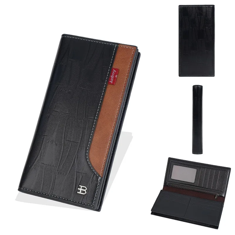 Baellerry Men's Business Wallet RFID Protection Slim Soft Leather PU Zipper Multiple Card Organizer Anti-Theft Wallets for Men