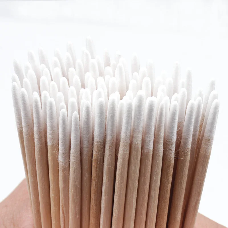 300/500pcs Double Head Cotton Swab Medical Wood Sticks Nose Ears Clean Applicator Microbrush Beauty Cotton Buds Makeup Tool