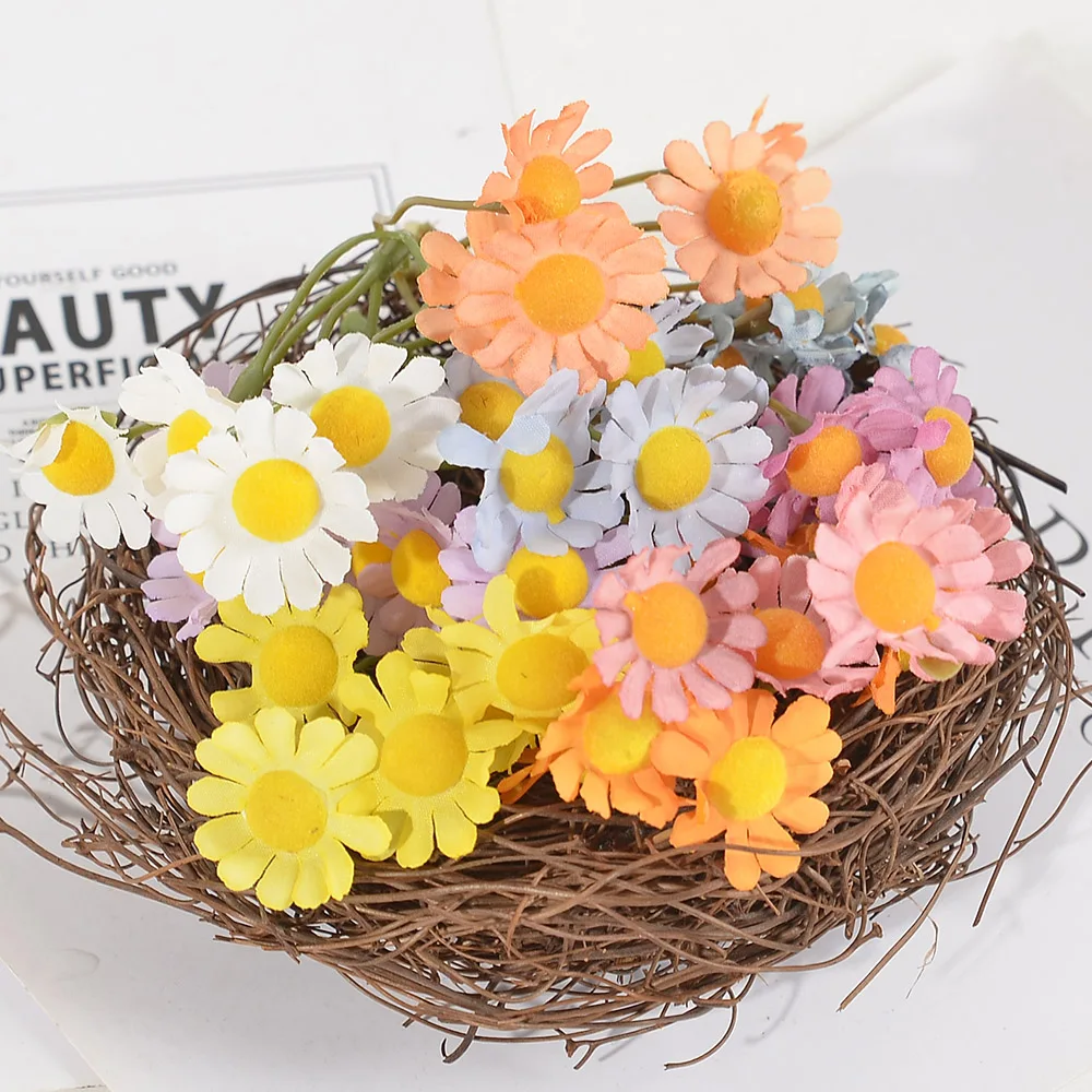 20Pcs Artificial Flowers Daisies Chamomile Fake Flower For Home Wedding Decorations DIY Garland Accessories Handicrafts