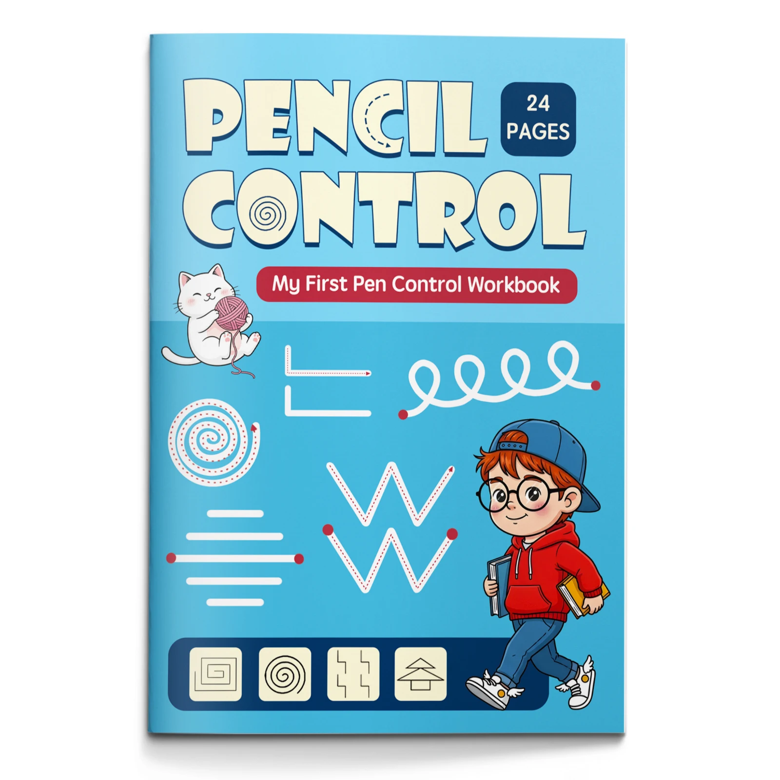 Pen Control Practice Book for Kids, Pre-Writing Tracing Workbook, Educational Drawing and Handwriting Book