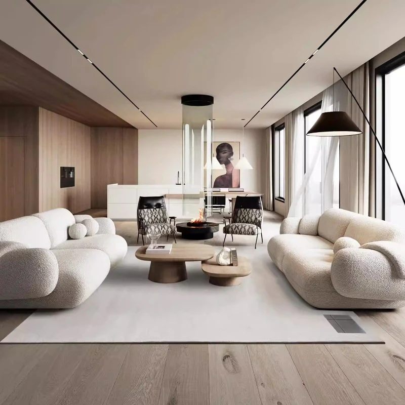 

Handmade wool carpet living room modern light luxury sofa bedroom floor mat premium Bauhaus style