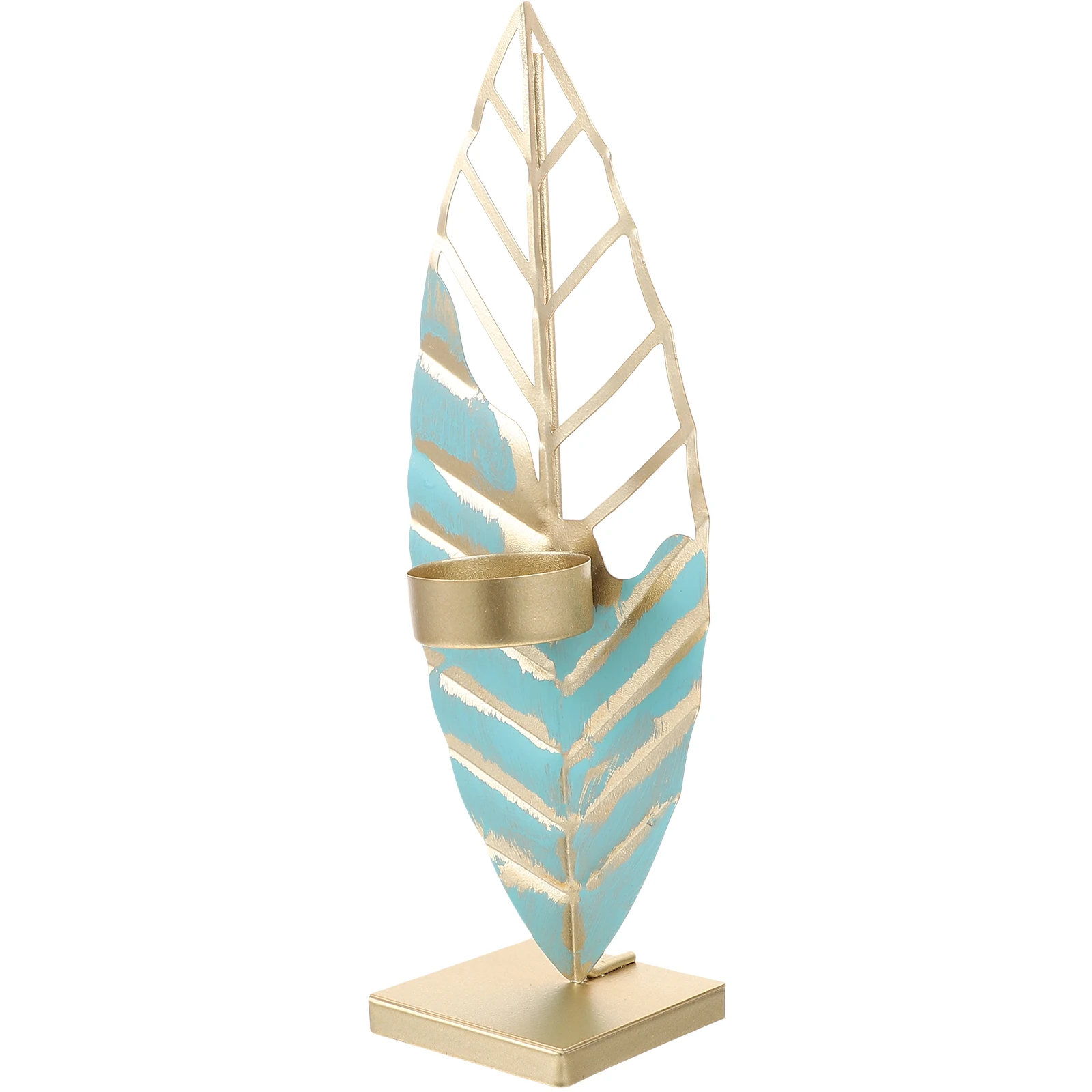 

Creative Leaf Shaped Holder Vintage Metal Candlestick Iron Taper Stand Decorative Home Wedding Table Centerpiece