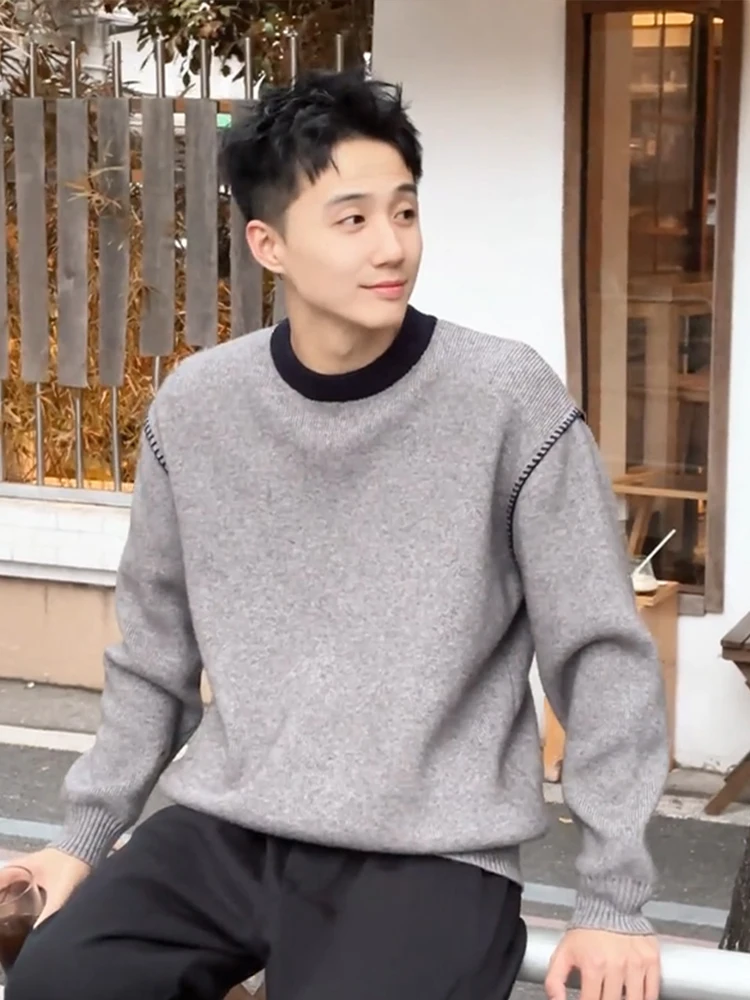 

Мужской вязаный круглый свитер Ne Color Blo Design, повседневная внутренняя одежда, топ из мягкой удобной ткани, зимний сезон