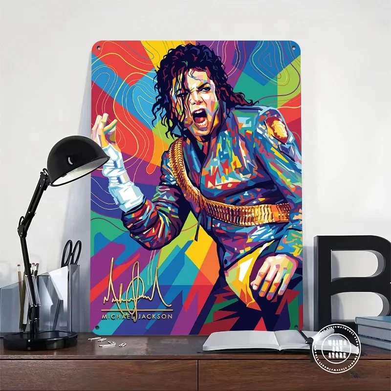 Michael Jackson WPAP 3D Printed Texture Poster Personalized Wall Art Retro Metal Tin Signs for Article Decoration Gaming House