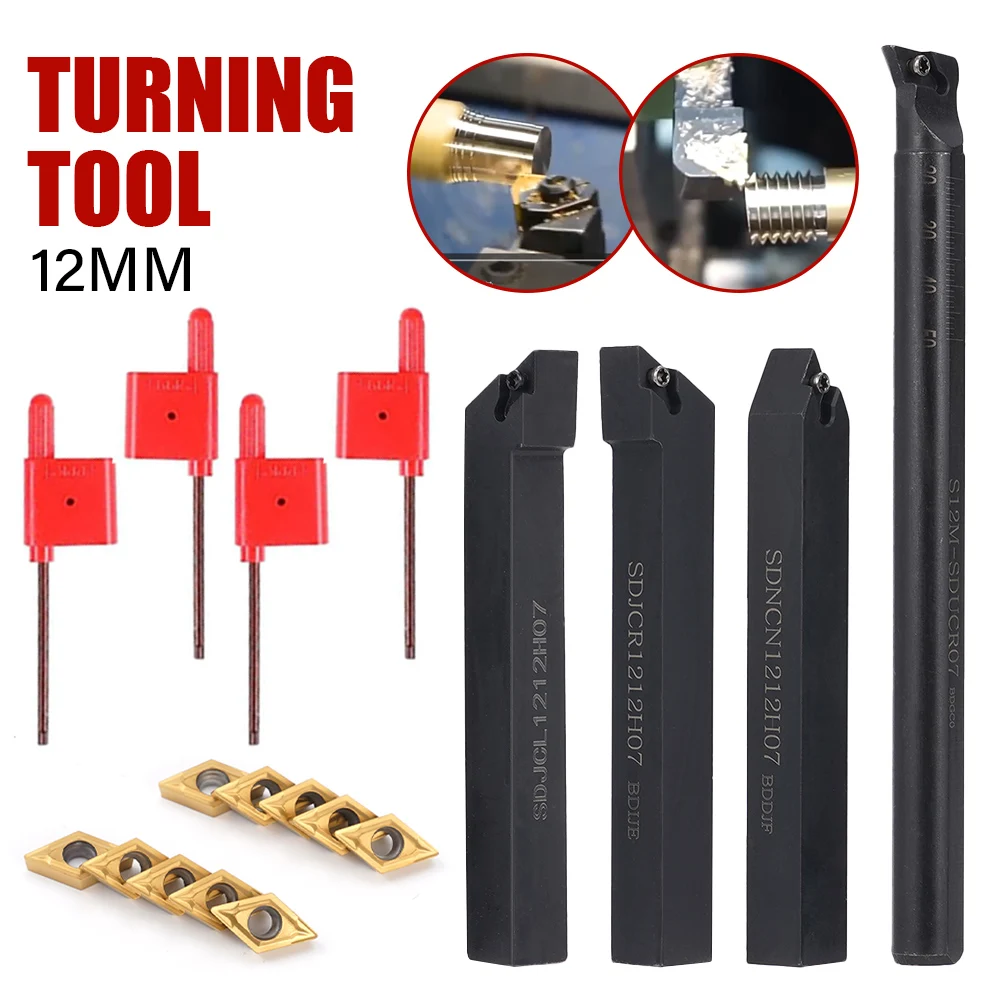 

1 set lathe boring bar tool holder S12M SDUCR07/SDJCR1212H07/SDJCL1212H07/ SDNCN1212H07 for lathe turning machine accessories