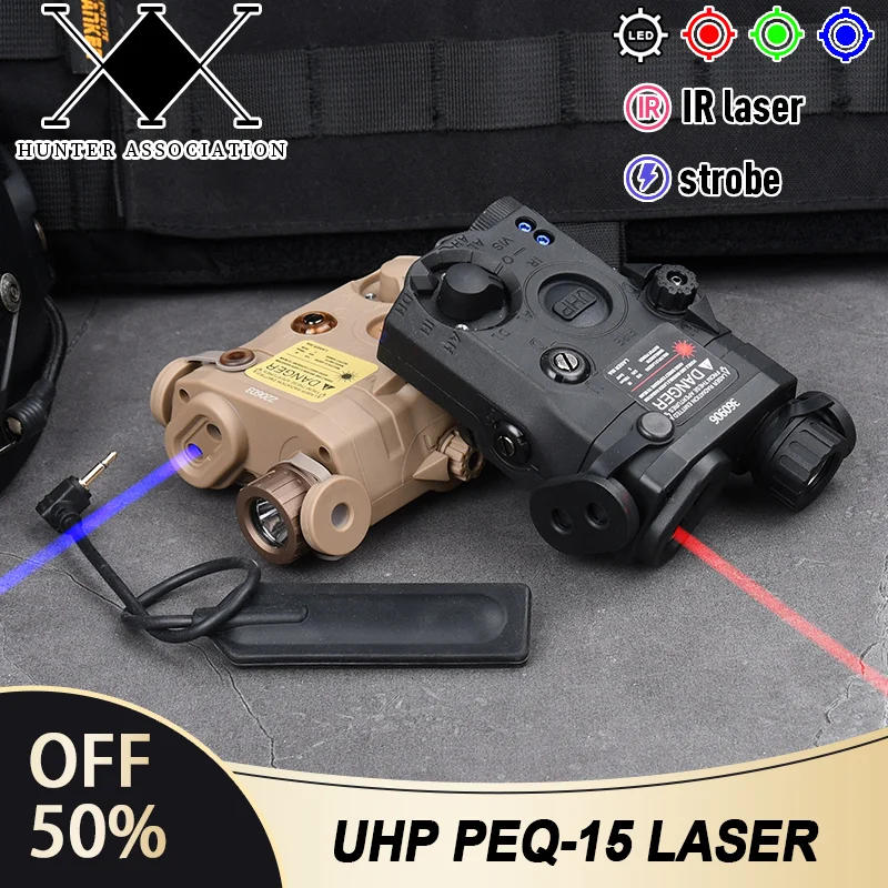 Tactical Airsoft UHP AN PEQ-15 LA5C Red Dot Green Blue IR Fill Light Full Function Indicator LED Outdooring Hunting Gun Laser