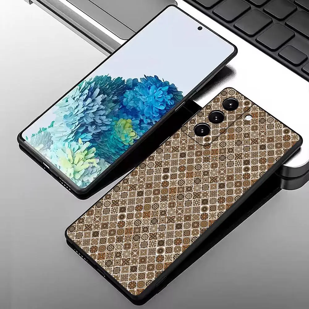 Moroccan Tiles Phone Case For Samsung S26 S25 Edge S24 S23 S22 Ultra Plus Fe A57 A37 A17 A27 5G Silicon Cover